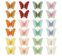 FINGERINSPIRE 24Pz Farfalla Ricamo Toppe Applique 12 Colori Toppe Da Ricamo A Forma Di Farfalla Ferro Da Stiro/Cucire Su Toppe Di Stoffa Farfalla Per Abiti Vestiti Borse Decorazione Abbellimenti