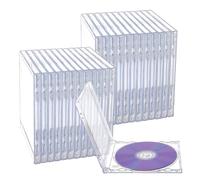 FINGERINSPIRE 25 Pz Custodie CD Trasparenti 143x122x10mm Custodia CD Jewel Standard Singola con Copertina in Plastica Dura per Organizzazione CD, Protezione Collezione Musicale e Sostituzione Supporti