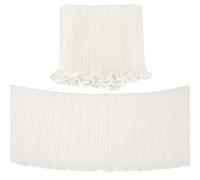 FINGERINSPIRE 3.65 m Nastro in chiffon increspato bianco 17 cm di larghezza Poliestere Pieghettato Nastro di Pizzo Elastico Bordo Ondulato Inserti in Pizzo Per Abiti Bambole Decorazione Abbigliamento