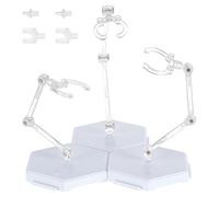 FINGERINSPIRE 3 Pezzi Supporto per Action Figure Bianco Supporto per Espositore per Action Figure Supporto per Moo di Base Esagonale Estensibile Basi per Moi In Miniatura per Figure HG RG
