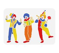FINGERINSPIRE 3 Stencil Clown per Dipingere 29.7x21cm Scava Fuori Happy Clown Disegno Stencil Riutilizzabile Clown Men Craft Stencil per Parete, Piastrelle, Tessuto, Carta, Decorazione per Finestre
