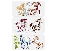 FINGERINSPIRE 3 stencil per bordi di cavalli, 30 x 15 cm, per corsa, camminata e saltare, per parete, piastrelle, pavimento, carta, legno