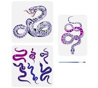 FINGERINSPIRE 3 stencil per pittura a serpente con un pennello 2 dimensioni modello serpente modello disegno modello animale fai da te decorazione artistica stencil per pittura su legno parete tessuto