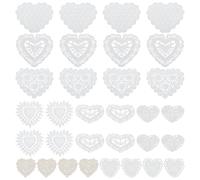 FINGERINSPIRE 32 pz. Applique In Pizzo A Forma di Cuore 8 stili Toppe Ricamate A Forma di Cuore In Poliestere Da Cucire su Toppe Decorazione per Cucire su Vestiti Applique per Abbellimento
