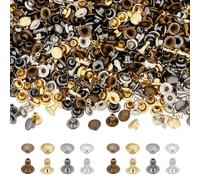 FINGERINSPIRE 320 rivetti tubolari rotondi da 4 mm per pelle, a doppia testa, rivetti rapidi in metallo, per borchie, artigianato in pelle, portachiavi, abbigliamento, animali domestici, collari,