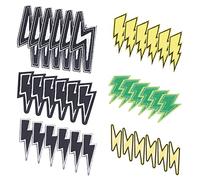 FINGERINSPIRE 36 PZ Fulmine Iron On Patch 6 Style Cucire su Appliques Giallo Nero Verde Lightning Bolt Poliestere Ricamo Computerizzato Toppe con Retro Adesivo per Abbigliamento Zaino Decor