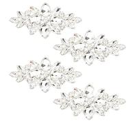 FINGERINSPIRE 4 applique in vetro con strass trasparente 42x86mm da sposa da sposa con ferro da stiro su strass applique per capelli in cristallo decorazione per costumi da donna vestiti e scarpe