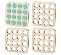 FINGERINSPIRE 4Pz Espositore per Tappi di Bottiglia in Legno a 16 Slot 11x11cm Quadrato Colore Bianco Navajo per La Raccolta di Tappi di Bottiglia Decorazioni per La Casa e Espositori Da Bar