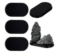 FINGERINSPIRE 5 Pz Base Ovale in Legno 13x7.5cm Base Espositiva in Legno Nero Espositore per Gioielli per Esposizione D'Arte Scultura Fusione Fotografia Accessorio Decorazione per La Casa