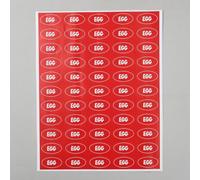 FINGERINSPIRE 500 etichette per alimenti per uova, 25 x 45 mm, ovali, autoadesive, per negozi di alimentari, con motivo a parole, per carne, cucina, per buste