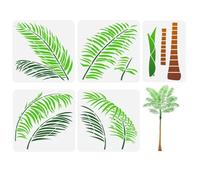 FINGERINSPIRE 5PCS Palm Tree Painting Stencil 2 Dimensioni Overlay Painting Modelli Riutilizzabili Foglie di Palma Grande e Tronco D'Albero Disegno Stencil DIY Craft Decor per Parete, Arredamento