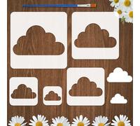 FINGERINSPIRE 5Pz Stencil di Nuvole con Pennello, 5 Misure Stencil Riutilizzabili in PET per Dipingere Nuvole Autunnali Modello di Decorazione A Tema Fantasy per Dipingere su Mobili da Parete in Legno