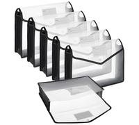 FINGERINSPIRE 6 Pezzi Portadocumenti Espandibile in Plastica Portadocumenti Nero A4 Cartella a Fisarmonica - Tutte con Chiusura a Scatto e Tasche, per Scuola e Casa
