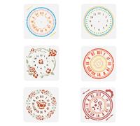 FINGERINSPIRE 6 Pz Stencil Pittura 15 x 15 cm Riutilizzabili Modello Disegno di Rose e Peonia Modello Disegno Fai Da Te Artistico Gear Orologio da Parete Decorazione per Parete in Legno Tessuto Mobili