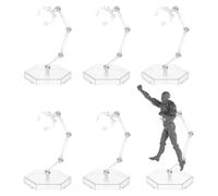 FINGERINSPIRE 6 Set Supporti per Action Figure, Supporto Trasparente per Action Figure con Base Esagonale, Supporto per Modelli in Plastica di Bambole per 1/144 Modelli di Statue HG/RG
