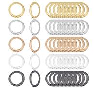 FINGERINSPIRE 60 Pezzi 5 Colori in Ottone martellato Cerchio Link 16mm Ottone martellato Anelli di Collegamento Ciondolo in Stile Tibetano Cerchi in antichi di Collegamento per Orecchini, collane