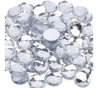 FINGERINSPIRE 60Pcs 25mm retro piatto rotondo strass acrilico con contenitore trasparente autoadesivo cristallo cerchio gemme scintillanti adesivi in plastica per fare costumi Cosplay gioielli