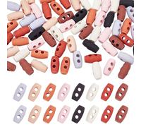 FINGERINSPIRE 64 piccoli bottoni a dondolo in corno da cucire, 15 mm, 2 fori, mini bottoni a ribalta, in plastica, 8 colori, bottoni da cucire a forma di micro oliva piccoli bottoni da cucire