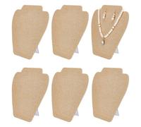 FINGERINSPIRE 6Pz Espositore per Collane di Gioielli in Tela, Altezza 20cm Colore Marrone Chiaro Porta Orecchini e Porta Ciondoli Modello Manichino Espositore e Portaoggetti per Gioielli