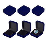 FINGERINSPIRE 6Pz Scatola Portabadge in Velluto Blu 30 mm Espositore da Collezione per Spille da Bavero Scatole di Velluto Quadrate per Spille per Badges Spilla Pin Lapel Pin Display di Stoccaggio