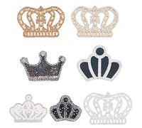 FINGERINSPIRE 7 pezzi corona strass vestiti toppe, stile misto e dimensione cristallo cucire/ferro su glitter Hotfix toppe per abbigliamento abiti scarpe abbigliamento decorazione fai da te