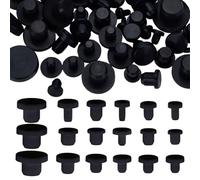 FINGERINSPIRE 72 Pz Tappo per Bottiglia in Silicone Nero 18 Misure Tappi Terminali in Silicone Copribulloni Gomme Tappo per Fori Perfetto per Bottiglie, Tubi e Progetti Fai da Te per Uso Domestico