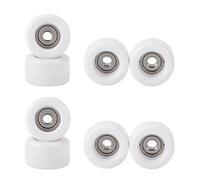FINGERINSPIRE 8 Pz Ruote con Cuscinetto per Tastiera in Poliuretano 7.5x4.5mm Ruote con Cuscinetto Tornite CNC per Tastiera Bianca Skateboard Ruota con Cuscinetto CNC Ruota per Skateboard in Plastica