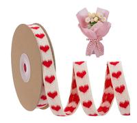 FINGERINSPIRE 9.14m Nastro di Cotone a Forma di Cuore 14.5mm di larghezza Cucito con Motivo a Cuore Rosso per Confezioni Regalo Decorazioni per Feste di Compleanno e Matrimoni Accessori per Cucire