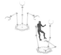 FINGERINSPIRE Action Figure Stand Clear Stand 3 Person Fight Assemblato Action Figure Stand Base Esagonale Modello Bambola Espositore con 3 Supporti Compatibile con HG/RG 1/144