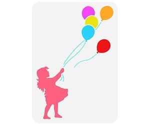 FINGERINSPIRE Banksy Balloon Bambina Drawing Stencil 21x29.7cm Banksy Graffiti Stencil Plastic Painting Template Riutilizzabile Home Wall Decor Stencil Paint on Walls Fabrics Tiles Floor Furniture
