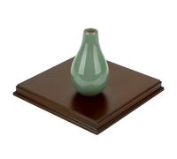 FINGERINSPIRE Base Quadrata in Legno MDF Marrone Cocco 17x17x2cm Base in Legno con Bordo Ogee per Decorazioni di Pietre preziose e Gioielli per vasi sculture e Oggetti Artigianali