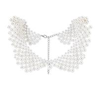 FINGERINSPIRE Collana con Perle Finte con Perline e Perle Finte e Collarino con Perle di Colore Conchiglia, Collana Staccabile, Colletto per Camicetta Girocollo in Dissenso per Ragazze Donne