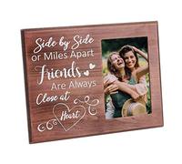 FINGERINSPIRE - Cornice per foto con relazioni a lunga distanza e regali per amici, 25 x 20 cm, ideale come regalo per amici “Side by Side or Miles Apart Friends are Always Close at Heart”