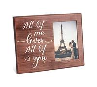 FINGERINSPIRE Cornice portafoto romantica in legno con scritta "All of me loves All of you Engaged Couples" per coppie, innamorati, regalo di San Valentino, 10 x 15 cm
