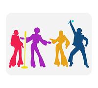FINGERINSPIRE Disco Dancer Stencil 21x29.7 cm Riutilizzabile Disco Band Disegno Stencil DIY Hip Hop Musica Pittura Modello Musica Tema Stencil per Pittura su Legno, Pareti e Mobili