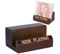 FINGERINSPIRE Espositore per Dischi in Legno Now Playing Supporto per Dischi in Vinile Rettangolare con Scritta Now Playing Supporto Marrone Cocco per Dischi in Vinile Album Giradischi per Giradischi