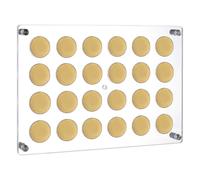 FINGERINSPIRE Espositore per Fiches da Casinò per 24 fiches/Monete, Espositore da Parete in Acrilico per Fiches da Poker Cornice Trasparente Galleggiante di Casinò Arredamento per Bar O Sale Giochi