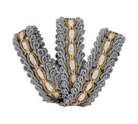 FINGERINSPIRE Gray Braid Trim 1,9 X115cm Fringe Fringe Trim in poliestere con nastro di poliestere intrecciato Gimp per il costume fai da te Mestieri artigianali cucire gioielli