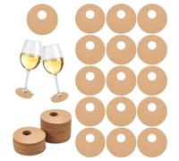 FINGERINSPIRE Marcatori di carta per bicchieri di vino rotondi vuoti etichette per nomi di bevande Cerchio di carta Etichette per vino Etichette per bicchieri di vino Charms per bevande fai da te