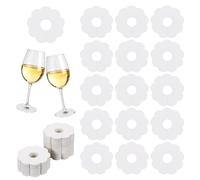 FINGERINSPIRE Marcatori per Bicchieri di Vino in Carta Floreale - Etichette per Nomi, Ciondoli e Marcatori per Bevande in Bianco