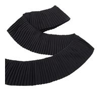 FINGERINSPIRE Nastri di pizzo plissettato nero in poliestere da 2,74 m, larghezza 112 mm, bordo ondulato, orlo increspato per cucito, decorazione di abiti, abiti e cucito artigianale