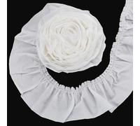 FINGERINSPIRE Nastro di pizzo increspato pieghettato del cotone bianco di 5 yards/4.57M per la decorazione dell'abito da sposa