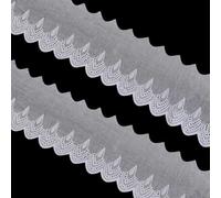 FINGERINSPIRE Nastro in pizzo con occhielli in cotone bianco, larghezza 101 mm, nastro in pizzo ricamato a goccia per abiti da cucito, vestiti, borse, vestiti per animali domestici, lunghezza 6,8 m