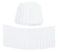 FINGERINSPIRE Nastro in pizzo increspato largo 4,5 m e 83 mm, in chiffon di poliestere, bianco, plissettato, per estensioni per indumenti e cucito, decorazioni nuziali