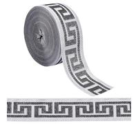FINGERINSPIRE Nastro jacquard largo 25 m, con design a chiave greca grigia, materiale in poliestere, per decorazioni per la casa, fai da te, cucito, confezioni regalo, progetti artistici