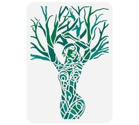FINGERINSPIRE Pittura Albero della Vita Stencil 21x29.7 cm Carattere Spruzzare Minimalista Donna Dea Albero In Forma Umana