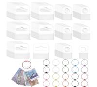 FINGERINSPIRE Porta Carte per Carte Yoto Anelli e Linguette 200Pz Linguette Autoadesive con 20Pz Passanti Porta Carte da Viaggio per Yoto Accessori Porta Carte Organizzatore Portaoggetti
