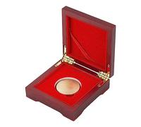 FINGERINSPIRE Scatola di Presentazione in Legno per Challenge Coin Rosso Scuro con Interno in Velluto per 40mm Monete Scatola di conservazione per Monete Commemorative in Legno con Chiusura Magnetica