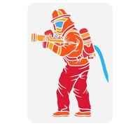FINGERINSPIRE Sciablona per Dipingere Vigili del Fuoco 21x29,7 cm Riutilizzabile Modello di Vigile del Fuoco per Disegni Temi del Fuoco Decorazione per Arte DIY Sciablona per Dipingere su Legno