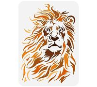 FINGERINSPIRE Sciabola da Leone Tribale, Modello per Dipinti 29,7x21 cm, Grande Disegno di Leone, Modello in Plastica, Tema Animale Domestico, Sciabola da Pittura per Fai-da-Te, Artigianato, Lavori a